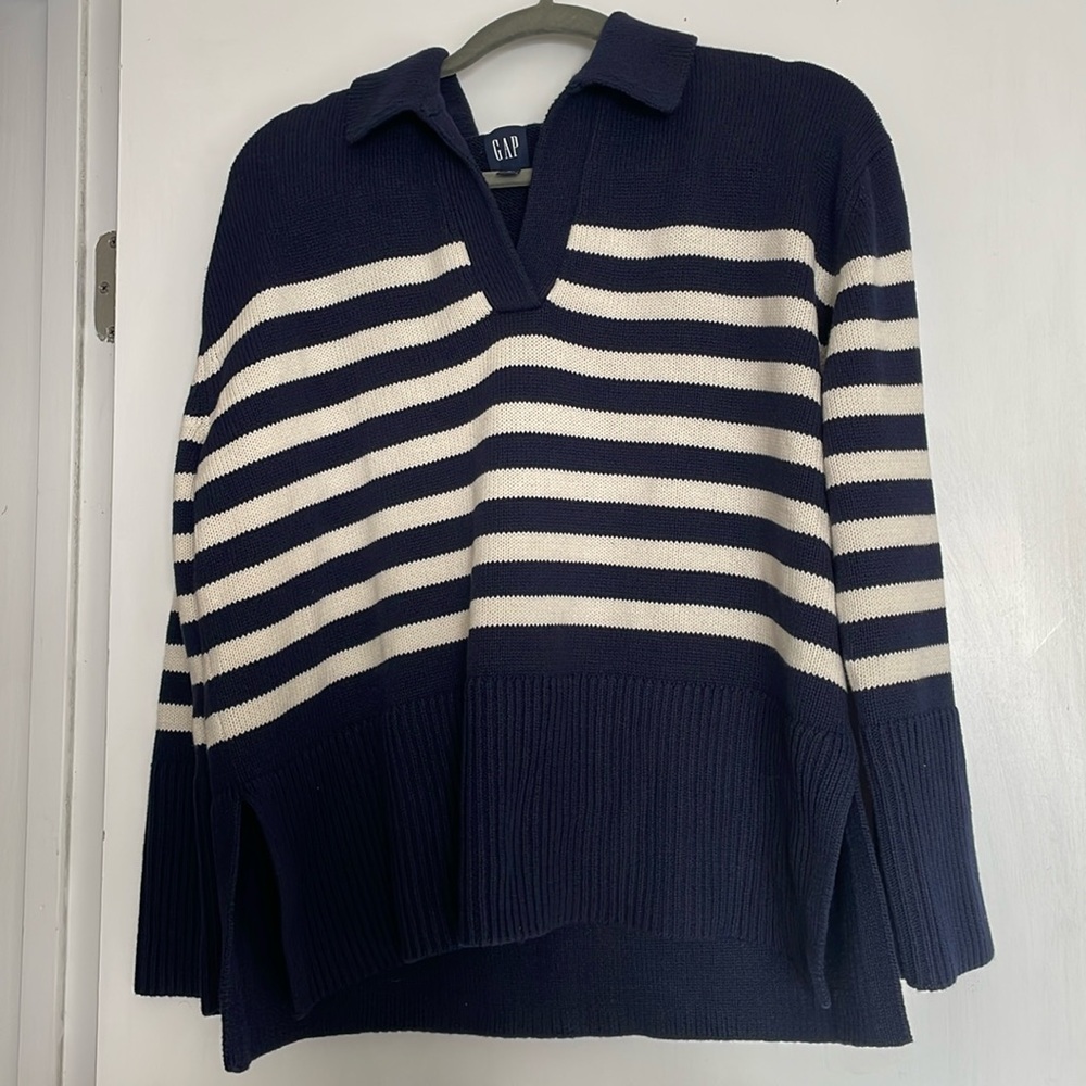 Thick 24/7 Split-Hem Polo Sweater Gap